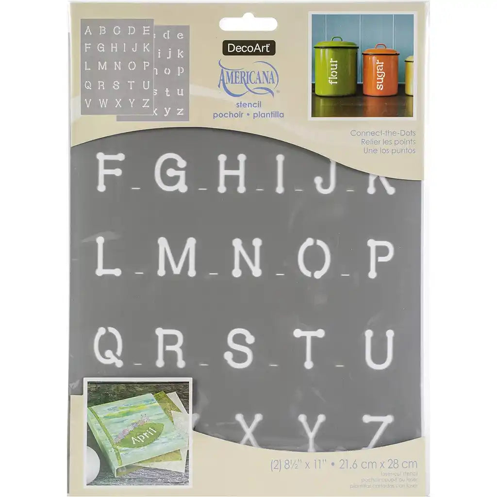 Americana Stencil Connect-the-Dot Font 8.5in x 11in