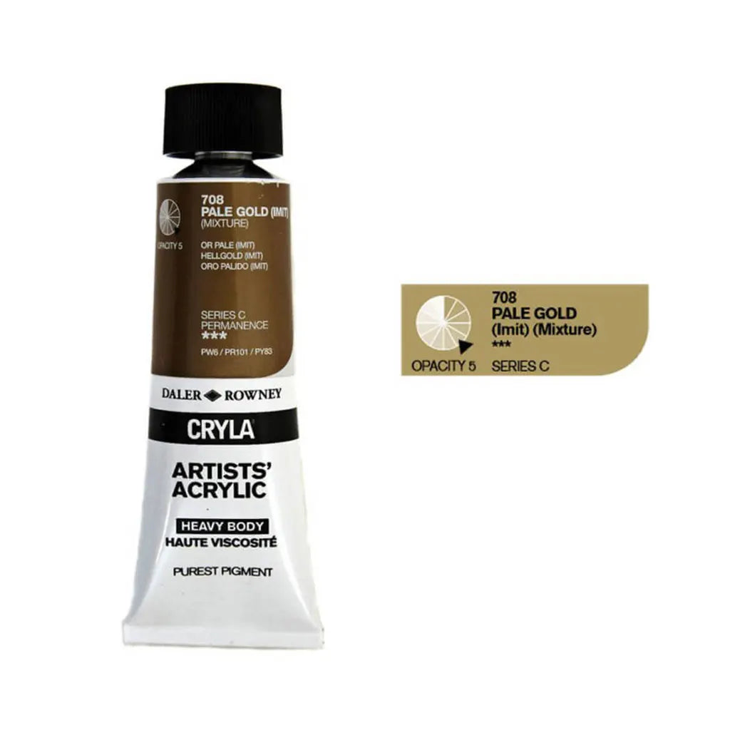 Cryla Artists&#39; Acrylic Heavy Body 75Ml Pale Gold