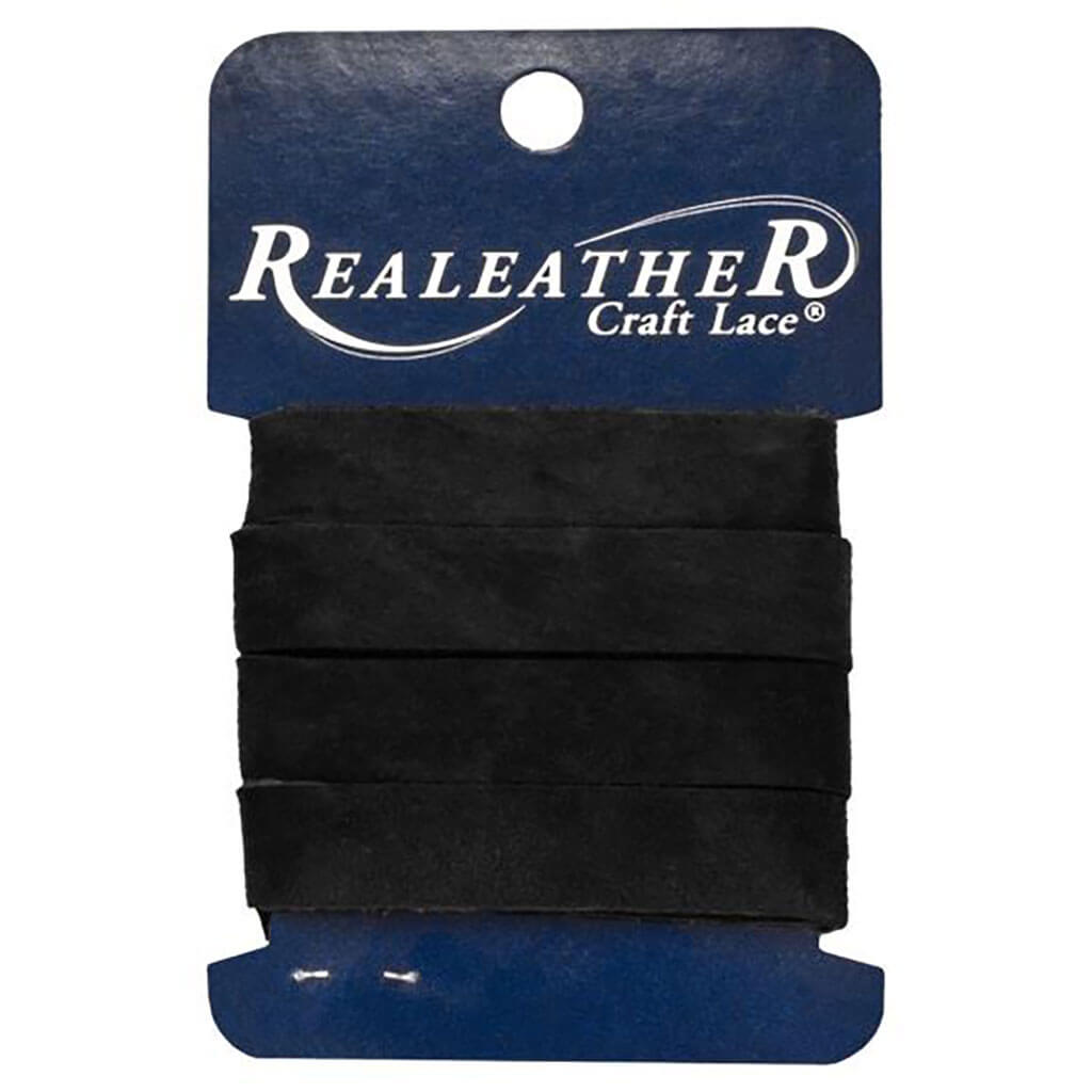 Crafts Cowhide Leather Strip 0.5in x 36in, Black