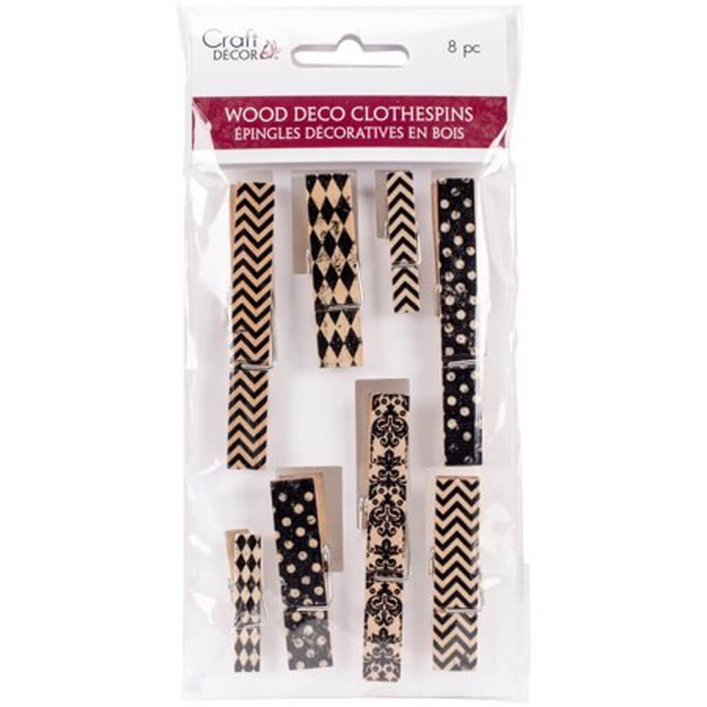 Craft Decor: Wood Deco Clothespins x8