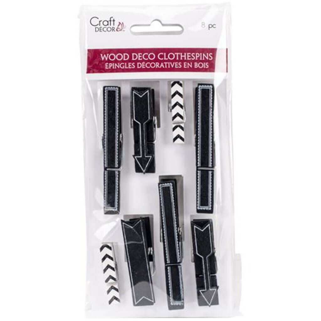 Craft Decor: Wood Deco Clothespins x8