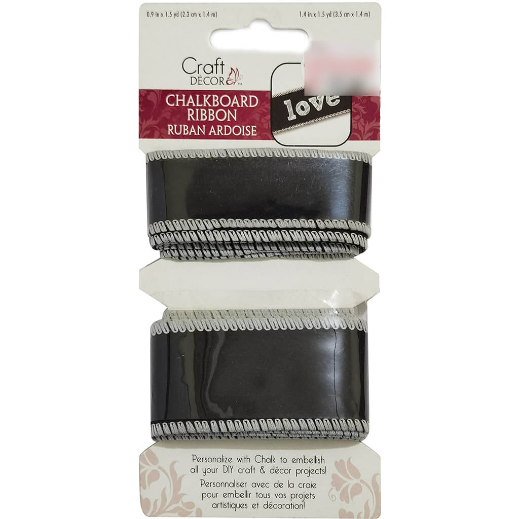 Craft Decor: Chalkboard Ribbon 7/8in x 1.5yd + 1 3/8in x 1.5yd