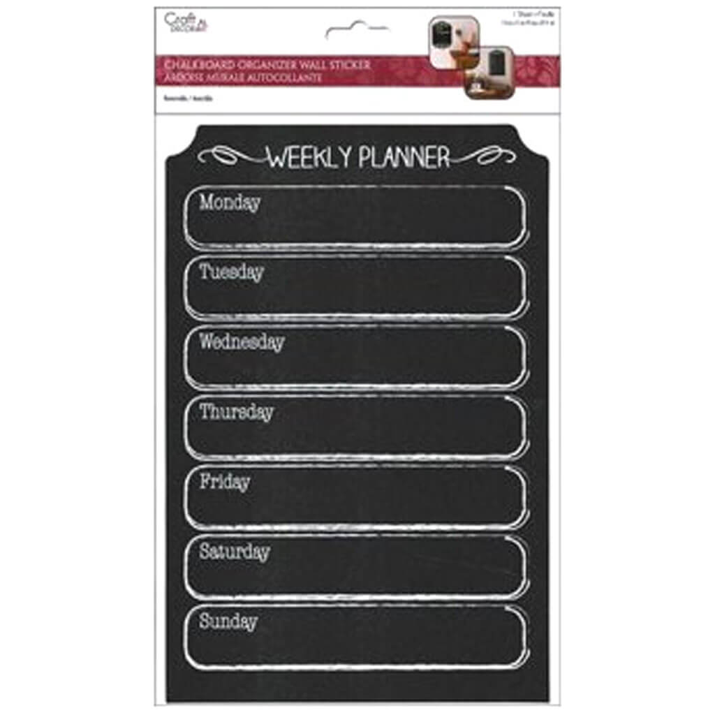 Craft Decor: 7.5in x11in Chalkboard Organizer Wall Sticker