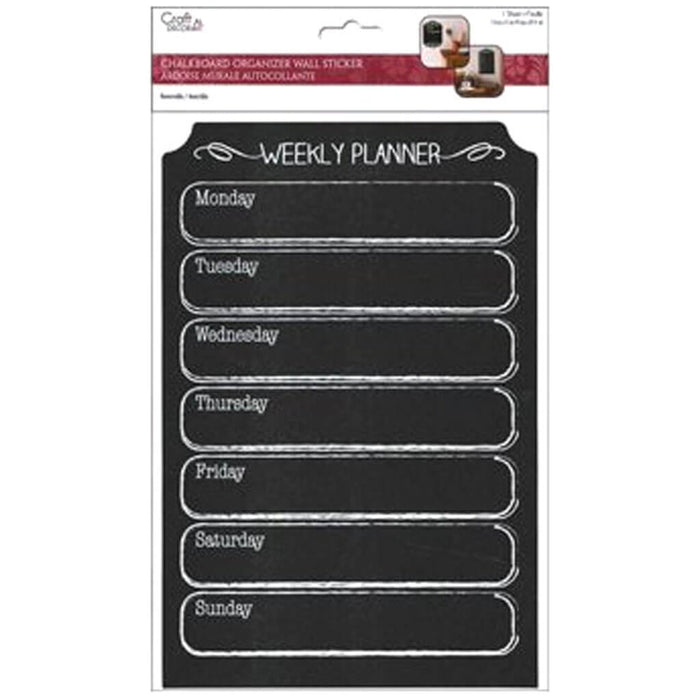 Craft Decor: 7.5in x11in Chalkboard Organizer Wall Sticker