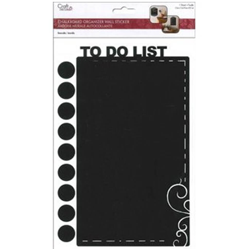 Craft Decor: 7.5in x11in Chalkboard Organizer Wall Sticker