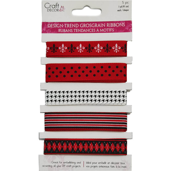 Craft Decor Ribbons: Grosgrain Design-Trends x5 1yd Each