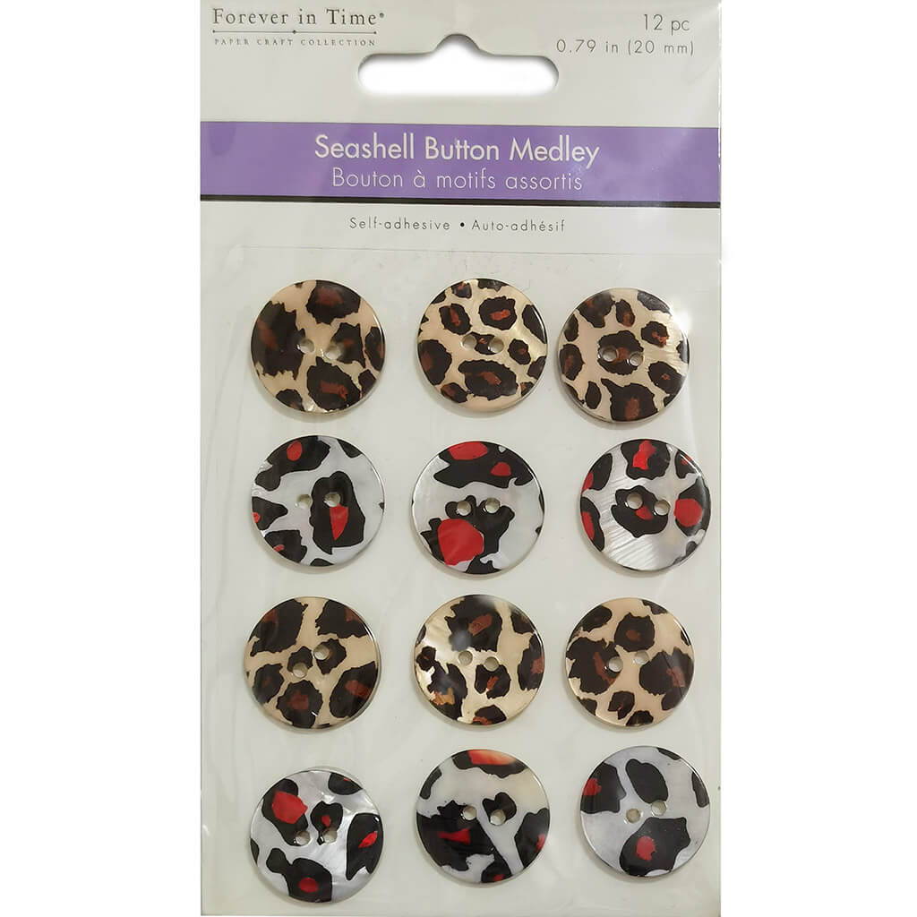 Button Embellishment: 20mm Deco Glass-Look x12 Self-Stick Asst 6eax4style