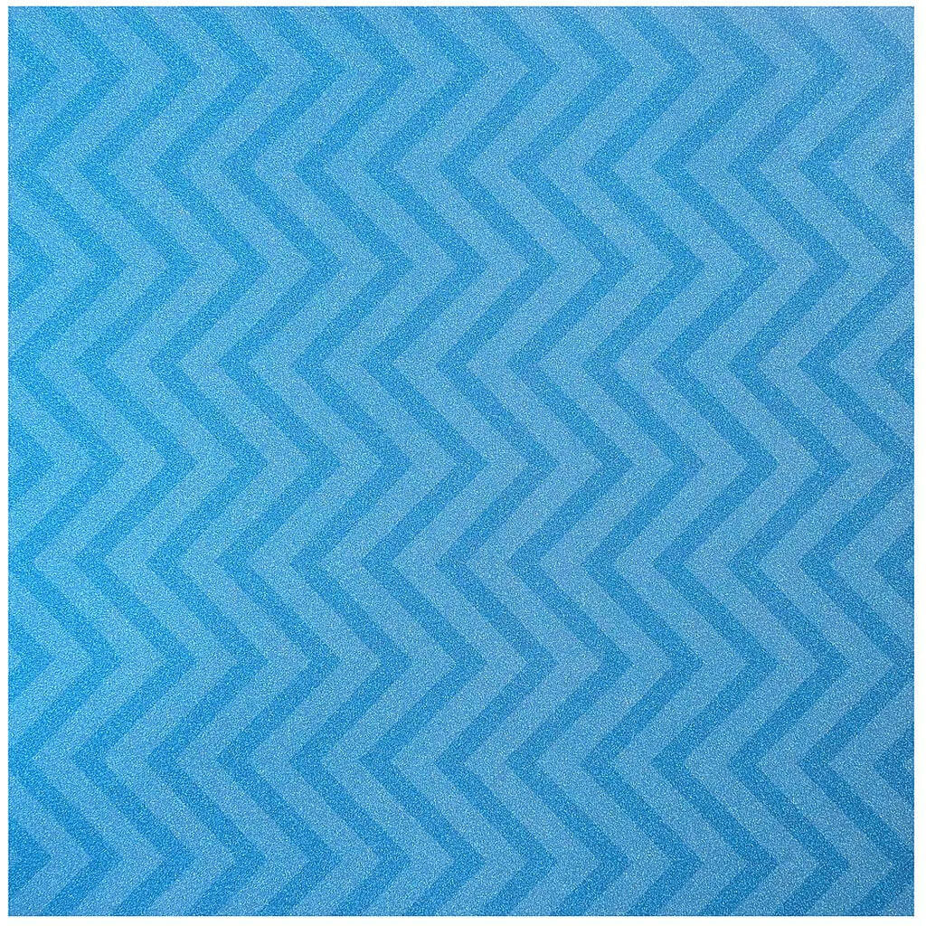 Scrapbook Paper 12in x 12in POW! Glitter Paper, Blue Chevron