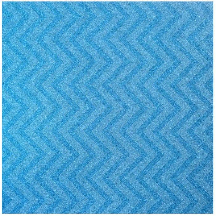 Scrapbook Paper 12in x 12in POW! Glitter Paper, Blue Chevron