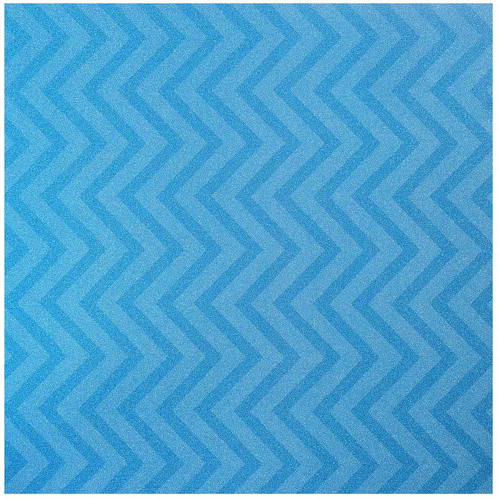 Scrapbook Paper 12in x 12in POW! Glitter Paper, Blue Chevron