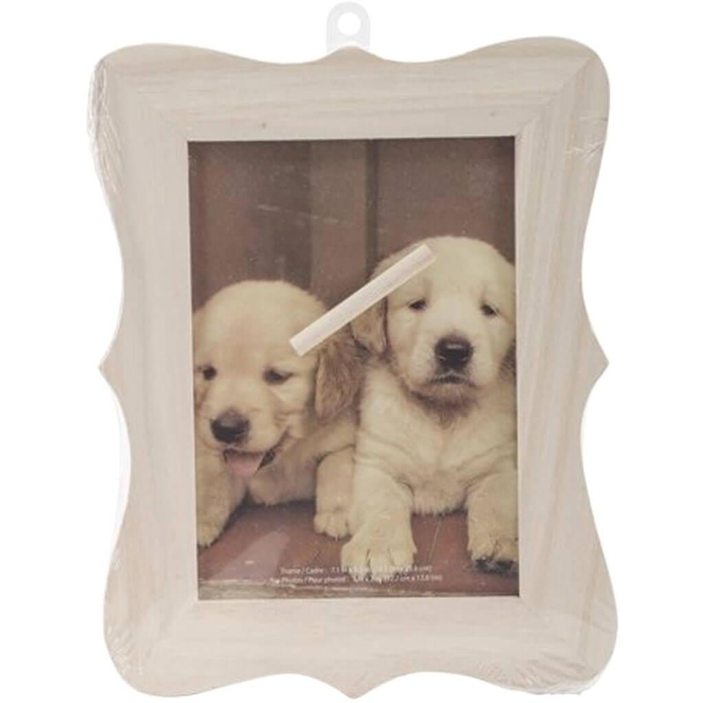Wood Craft: Natural DIY 7 1/8in x 9 1/4in Designer Photo Frame for 5x7in Photos