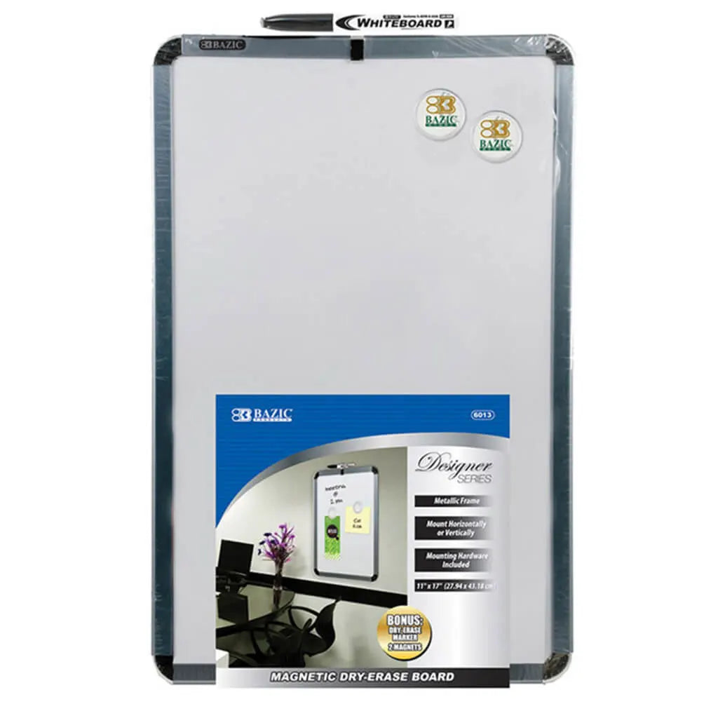 Magnetic Dry Erase Board with Marker &amp; 2 Magnets 12 11in x 17in