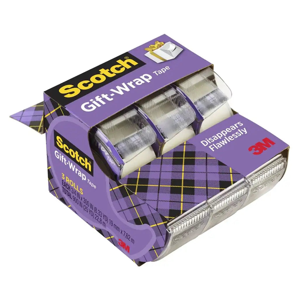 Scotch Gift Wrap Tape 0.75in x 300in 3ct