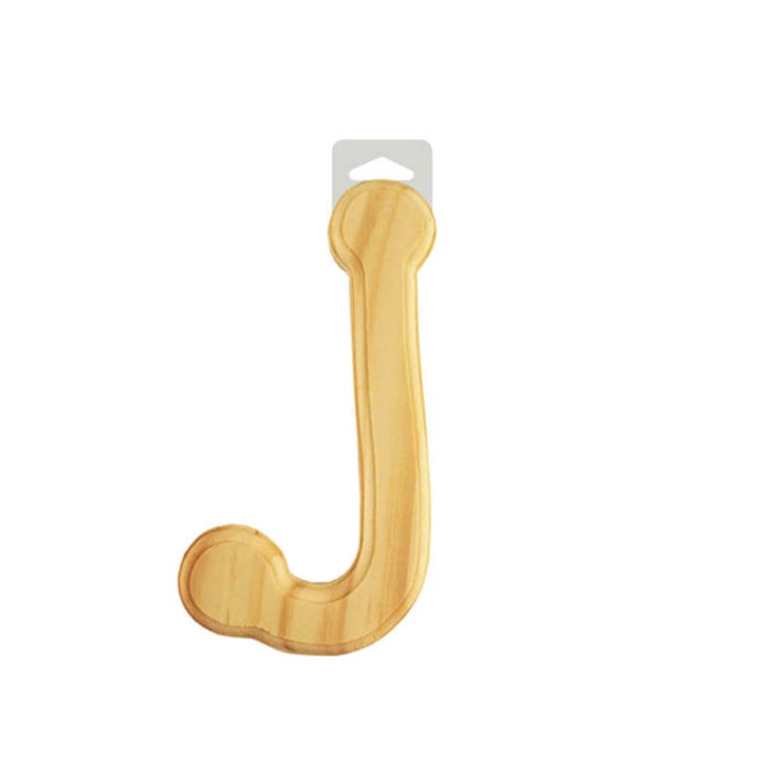 Wood Letters 6in Natural, J