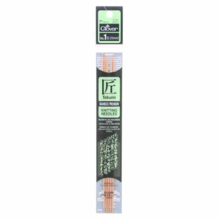 Bamboo Double Point Knitting Needles 7in, SIZE 1/SET 5/STD3