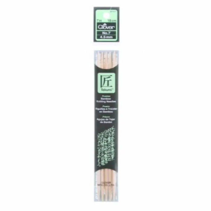 Bamboo Double Point Knitting Needles 7in, SIZE 7/SET 5/STD3