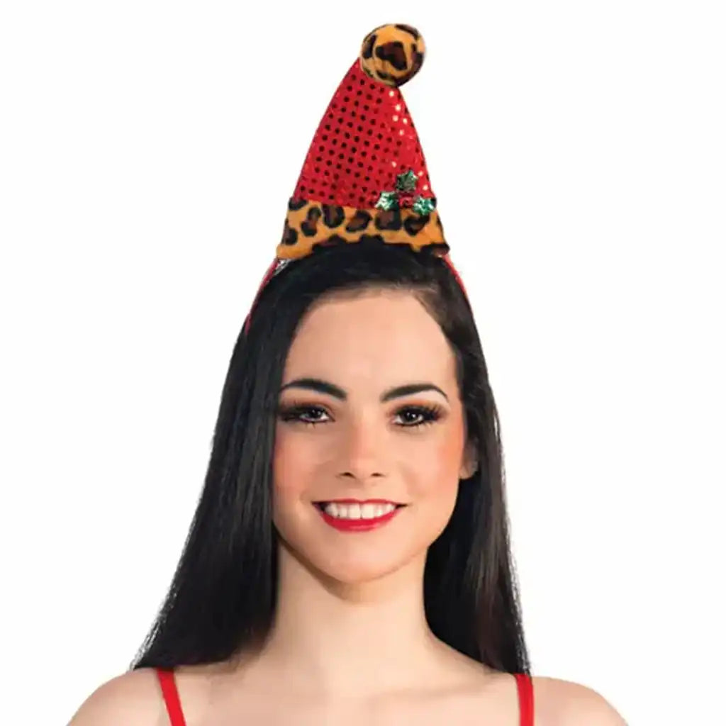 Leopard Santa with Holly Headband