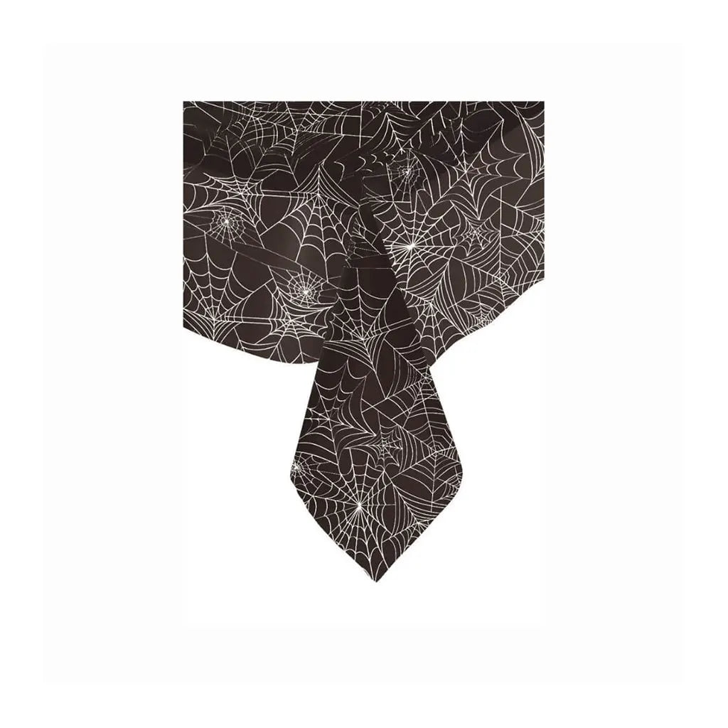 Black Spider Web Rectangular Table Cover, 84in x 54in