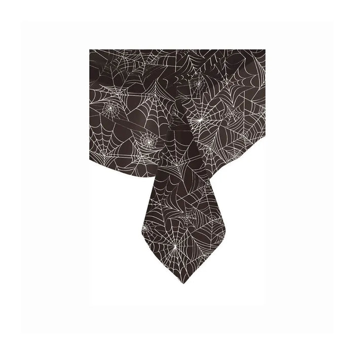 Black Spider Web Rectangular Table Cover, 84in x 54in