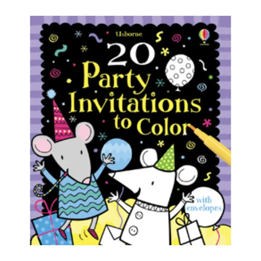 20 Party Invitations to Color