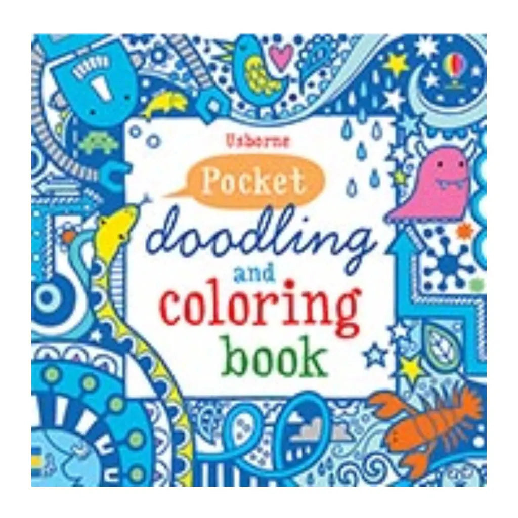 Pocket Doodling and Coloring Book Blue