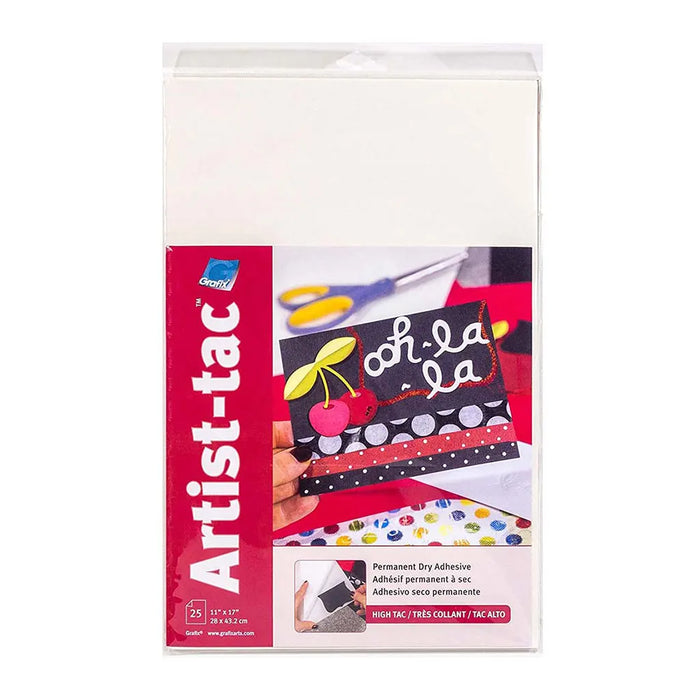 Grafix Artist-Tac Permanent Adhesive Sheets 25 Pack, 11in x 17in