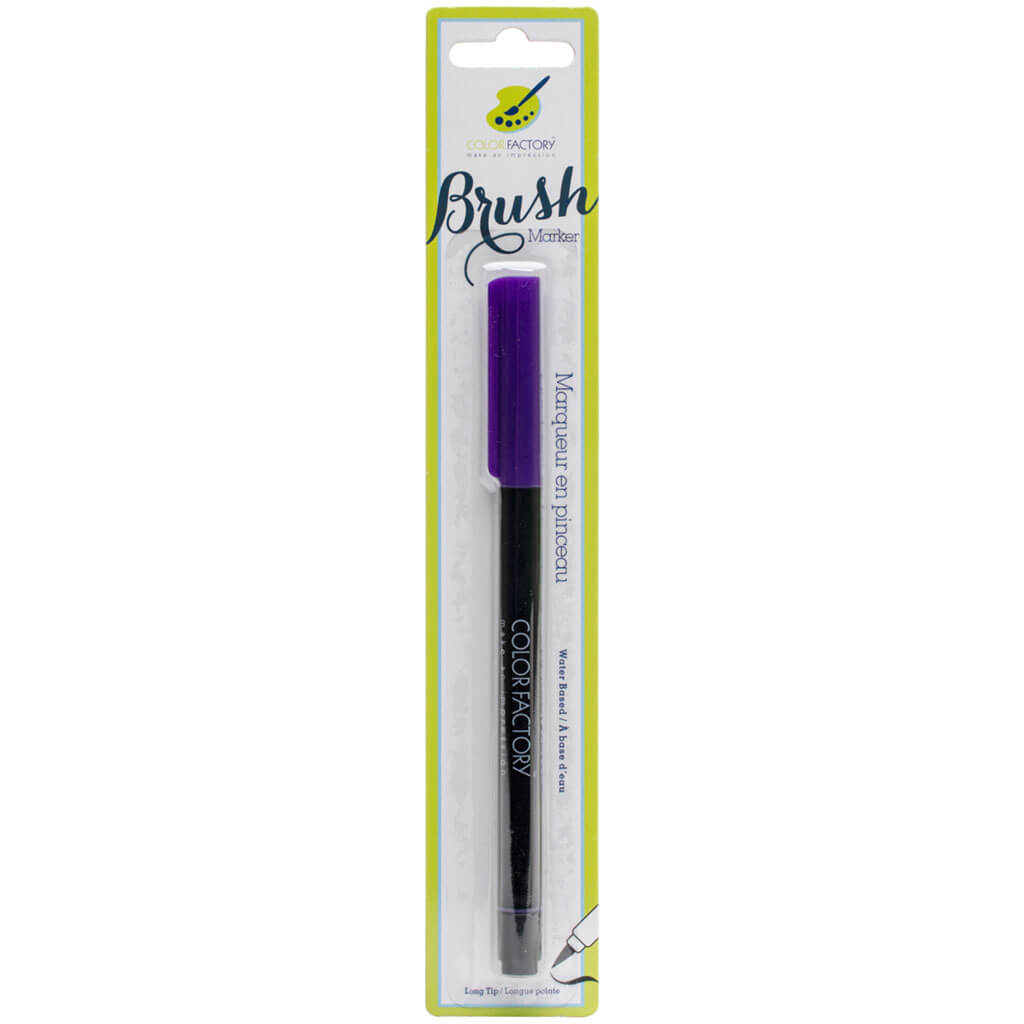 Color Factory Long-Tip Brush Marker, Purple