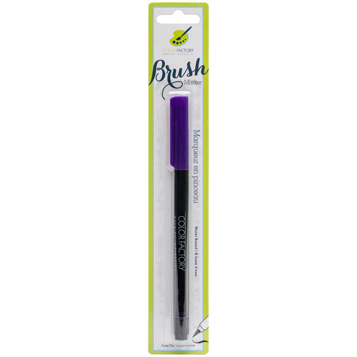 Color Factory Long-Tip Brush Marker, Purple