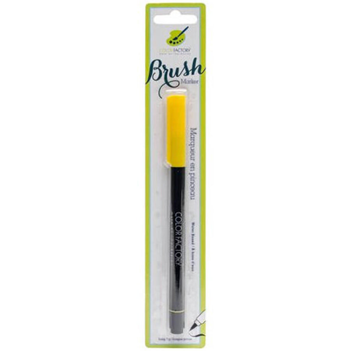Color Factory Long-Tip Brush Marker, Yellow