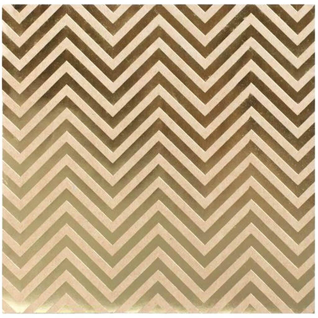 Scrapbook Paper 12in x 12in Bazzill Basics Foiled Kraft Paper, Chevron