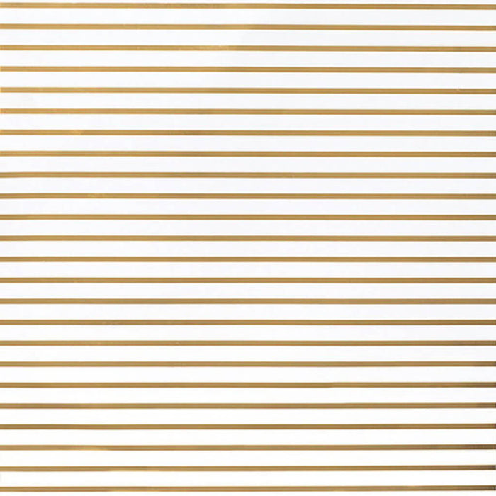 Scrapbook Paper 12in x 12in AC DIY Shop Specialty Foiled Paper, Gold Stripe White