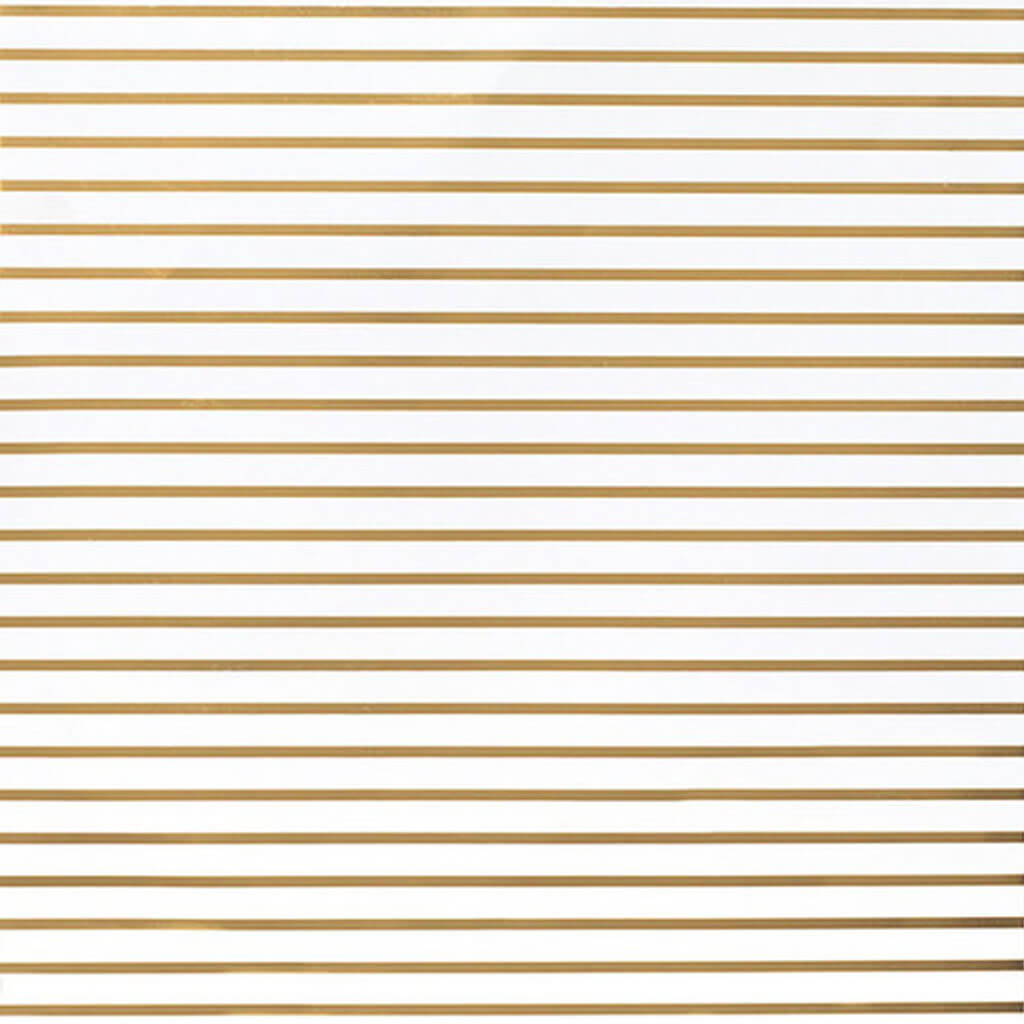 Scrapbook Paper 12in x 12in AC DIY Shop Specialty Foiled Paper, Gold Stripe White