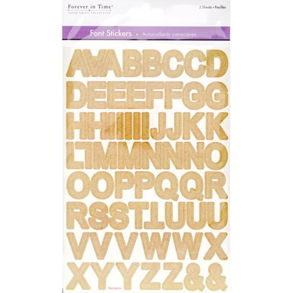 Paper Craft Sticker 5.5in x 8.25in Font Medley 2 Sheets