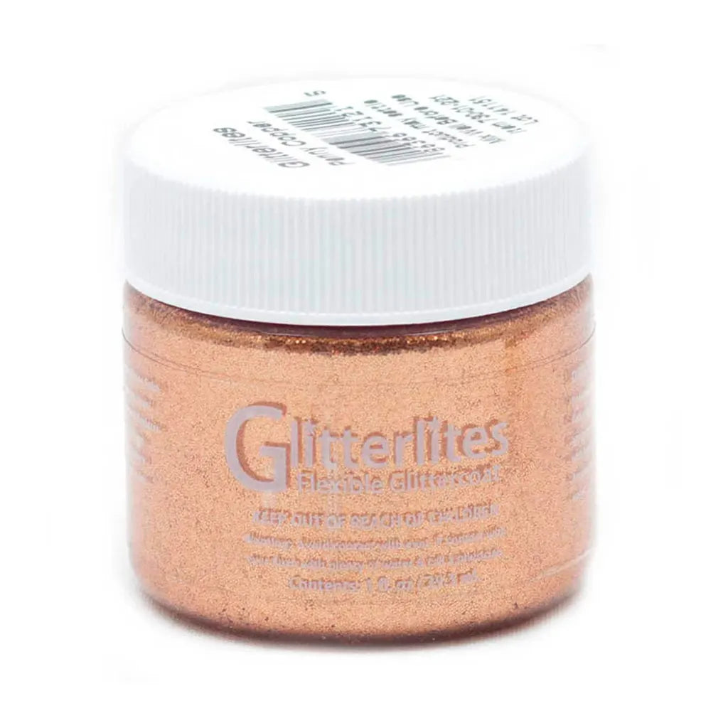 Angelus Glitterlites Flexible Glittercoat Paint 1oz Copper