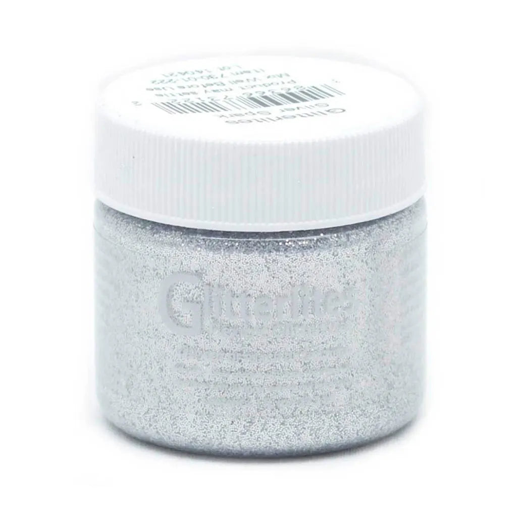 Angelus Glitterlites Flexible Glittercoat Paint 1oz Silver