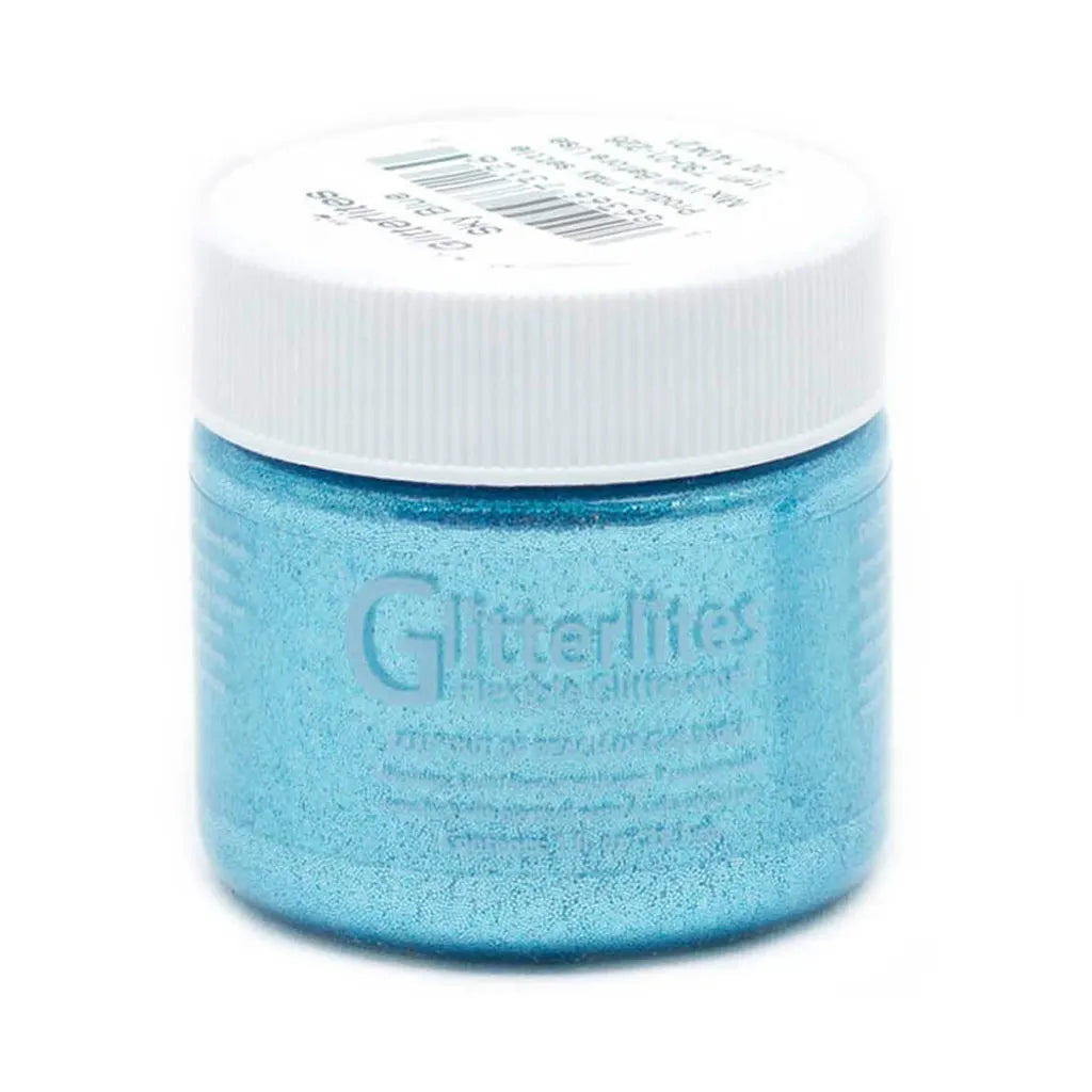 Angelus Glitterlites Flexible Glittercoat Paint 1oz Sky Blue