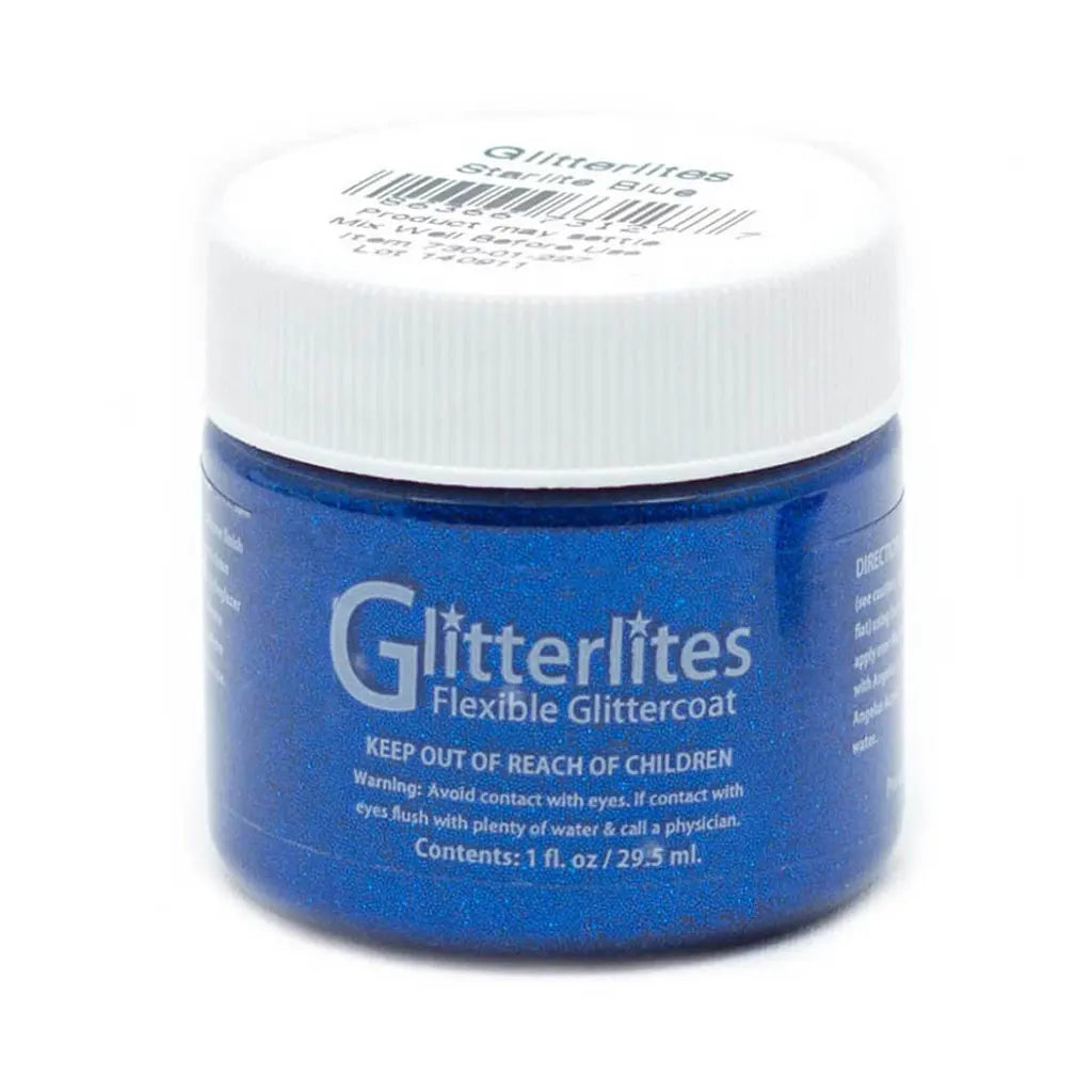 Angelus Glitterlites Flexible Glittercoat Paint 1oz Starlight