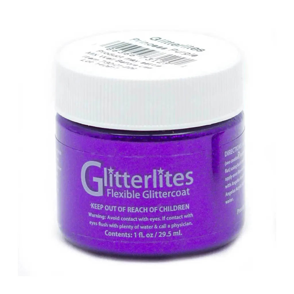 Angelus Glitterlites Flexible Glittercoat Paint 1oz Purple