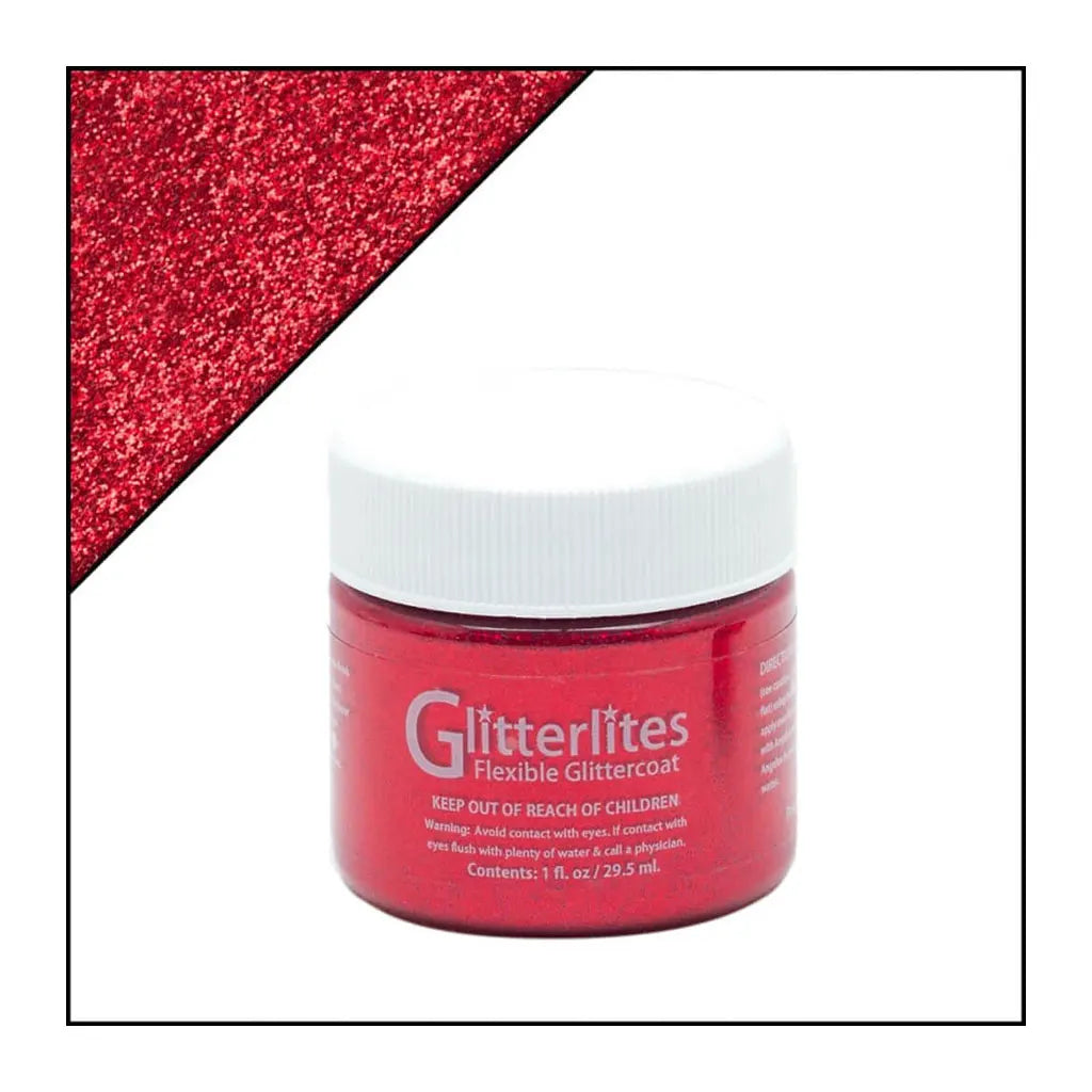 Angelus Glitterlites Flexible Glittercoat Paint 1oz Ruby