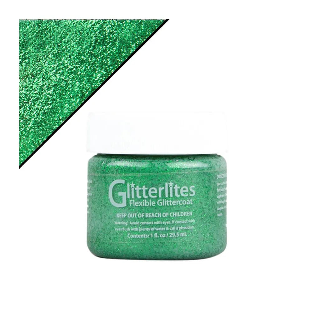 Angelus Glitterlites Flexible Glittercoat Paint 1oz Green