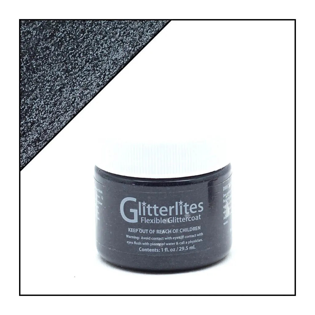 Angelus Glitterlites Flexible Glittercoat Paint 1oz Tuxedo