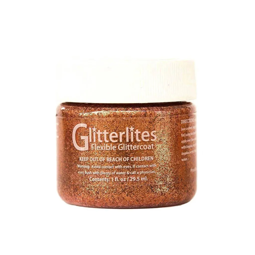 Angelus Glitterlites Flexible Glittercoat Paint 1oz Orange