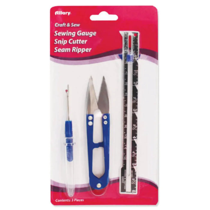 Seam Ripper with Safety Ball Snip Cutter & Sewing Gauge