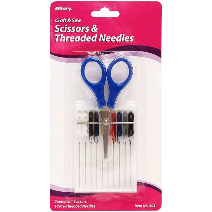 Folding Scissors & Threaded Needles
