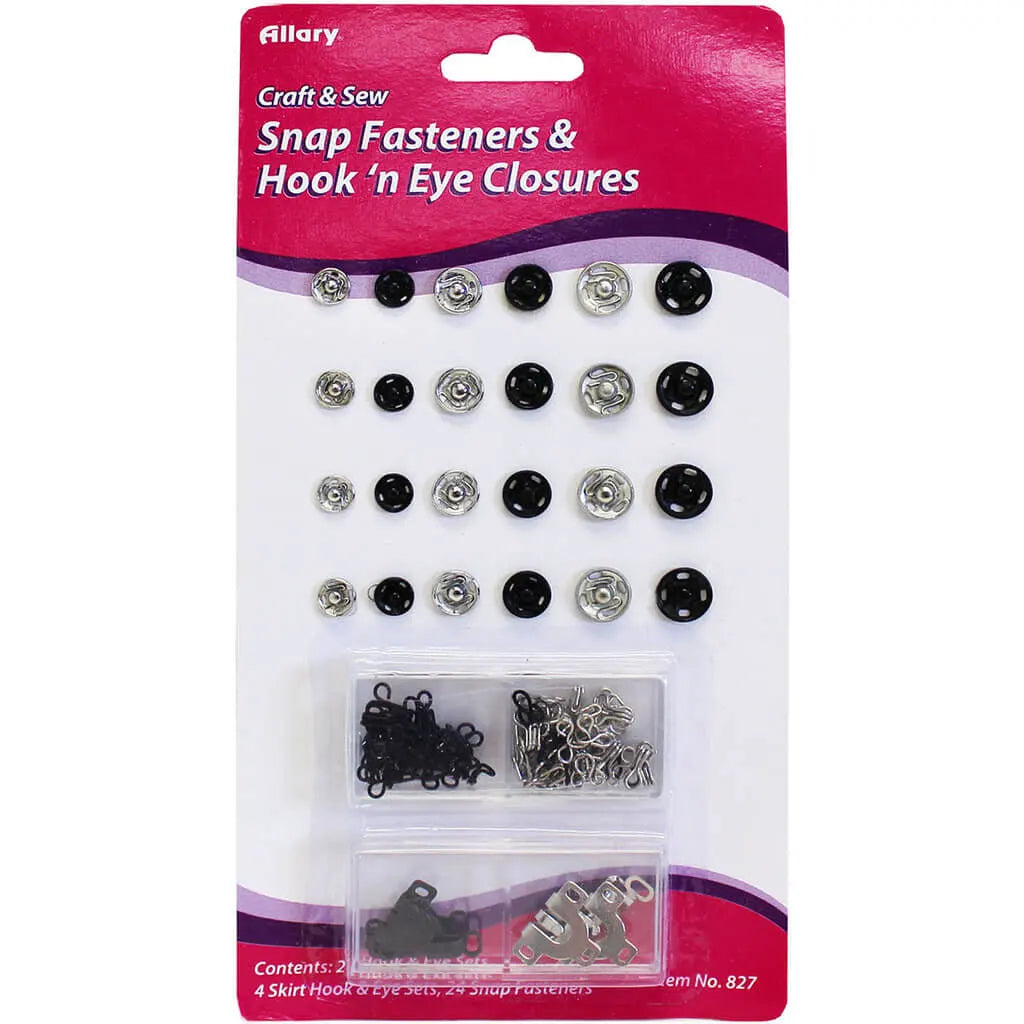 Snap Fasteners and Hook'n Eye Closures Set