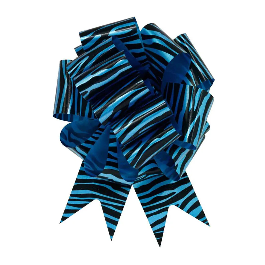 #40 Pull Bow Zebra Teal/Black