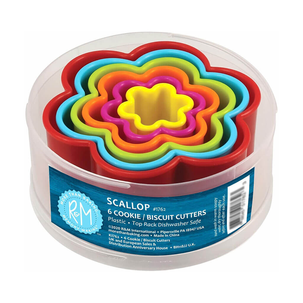 Scallop Flower Cookie Cutters, 6pc