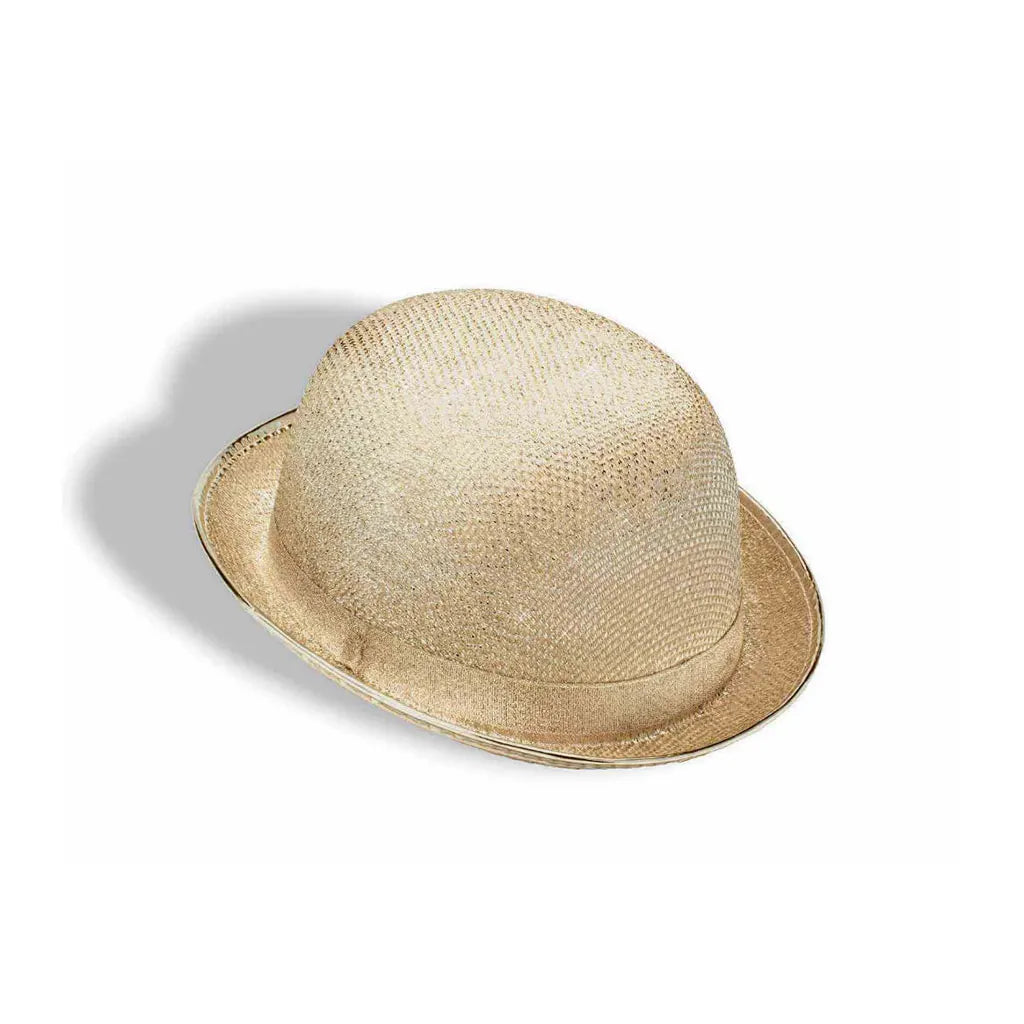 Glitter Mesh Derby Hat, Gold