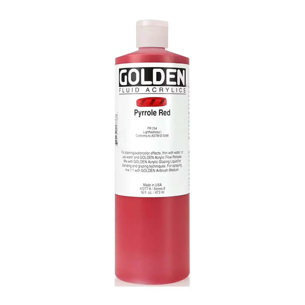 Golden Fluid Acrylic 16oz Pyrrole Red S8