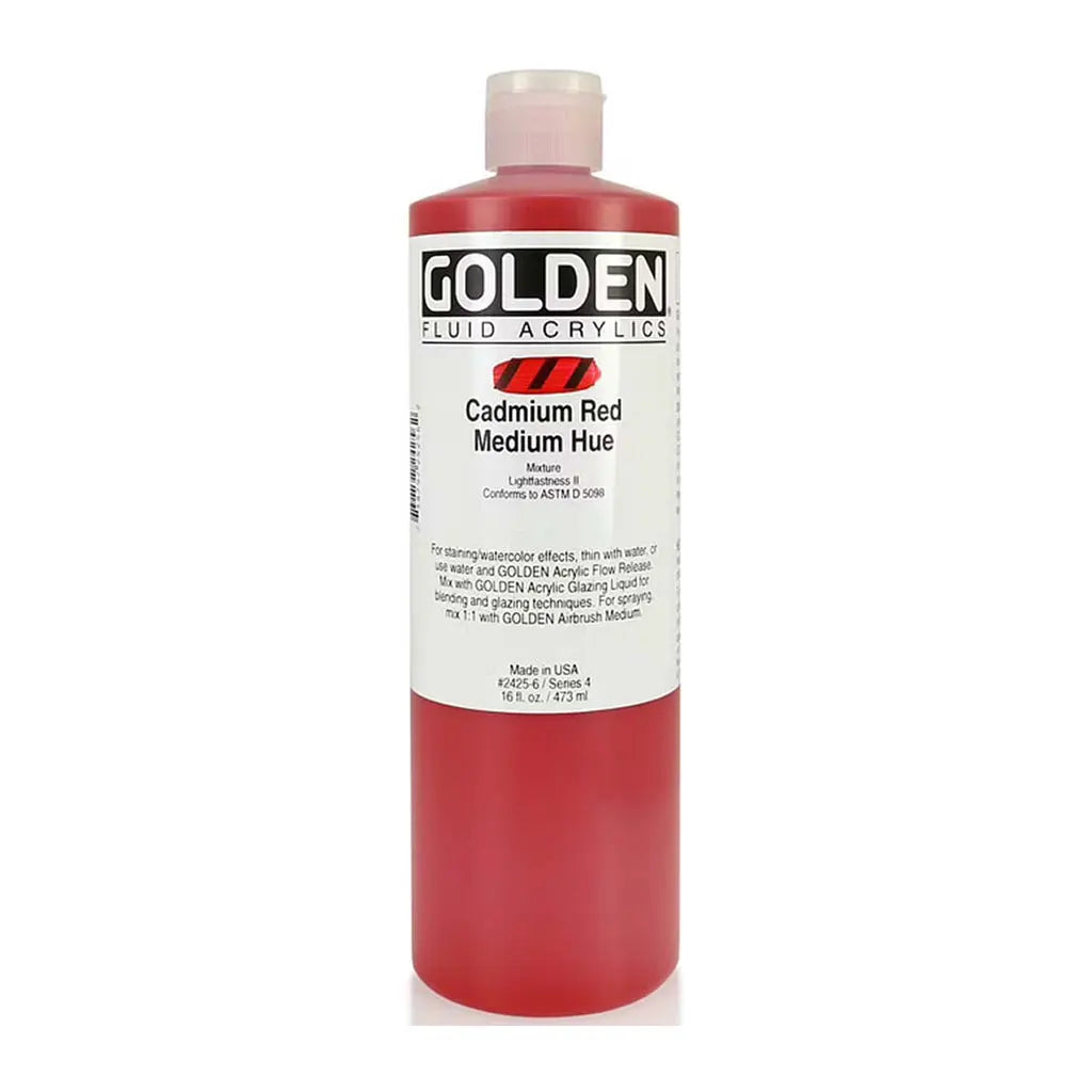 Golden Fluid Acrylic 16oz Cadmium Red Medium Hue S4